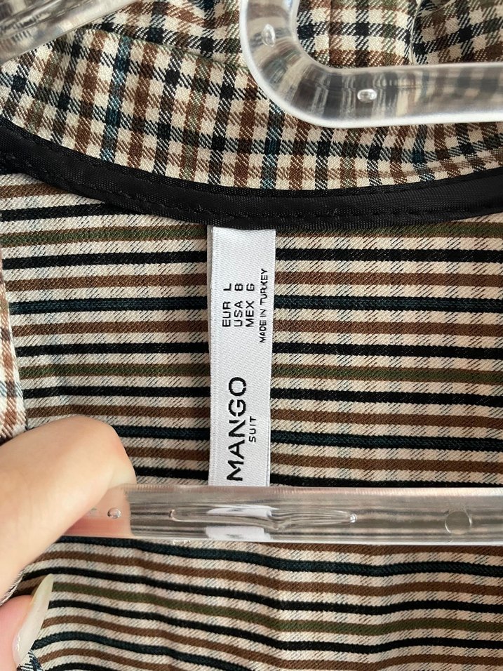 Kahverengi Ekose Desenli Uzun Kadın Elbise - Görsel 3