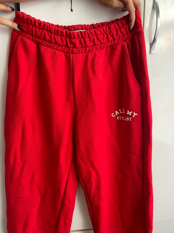 BershkaKırmızı Kadın Eşofman Altı - Görsel 3