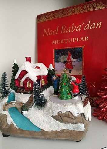 Işıklı kar küresi evi yılbaşı müzikli ev 
