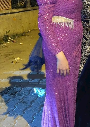 fuşya payetli abiye - Görsel 2