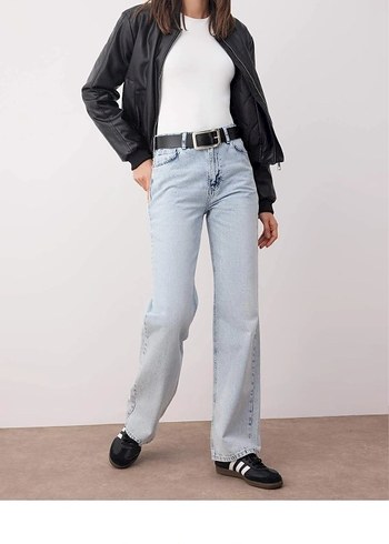 Trendyol & Milla Gri Midi Boy Regular Fit Kot Pantolon