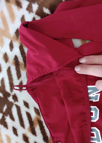 s Beden kırmızı Renk Kadın Kırmızı Fermuarlı Sweatshirt