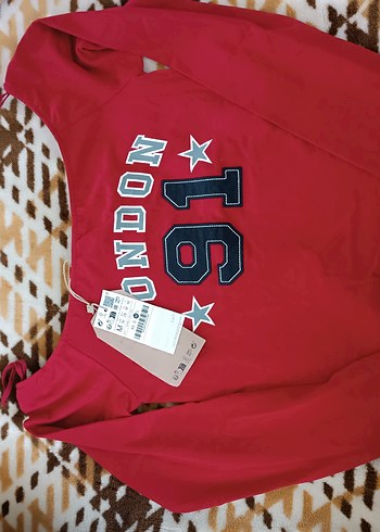 Kadın Kırmızı Fermuarlı Sweatshirt