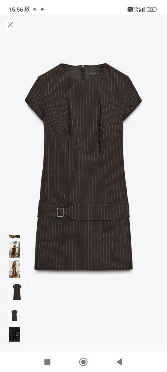 Deri Siyah Kemerli Mini Elbise - Görsel 4