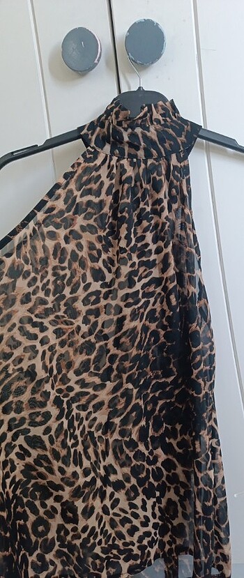 Leopar desenli bluz