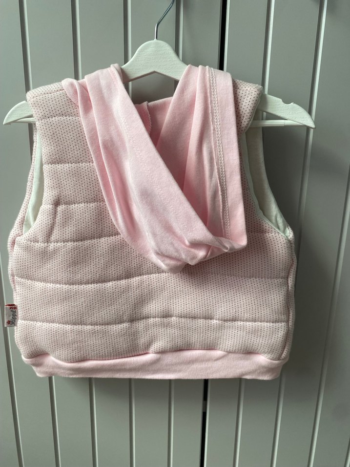 Kız Çocuk Pembe Nakışlı Örgü Yelek - Görsel 2
