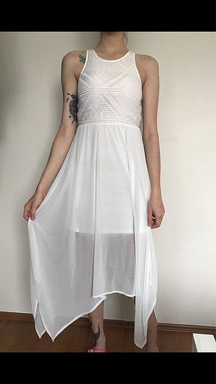 xs Beden beyaz Renk Hm Elbise