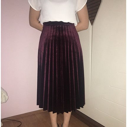 Markasız Ürün Bordo kadife uzun etek