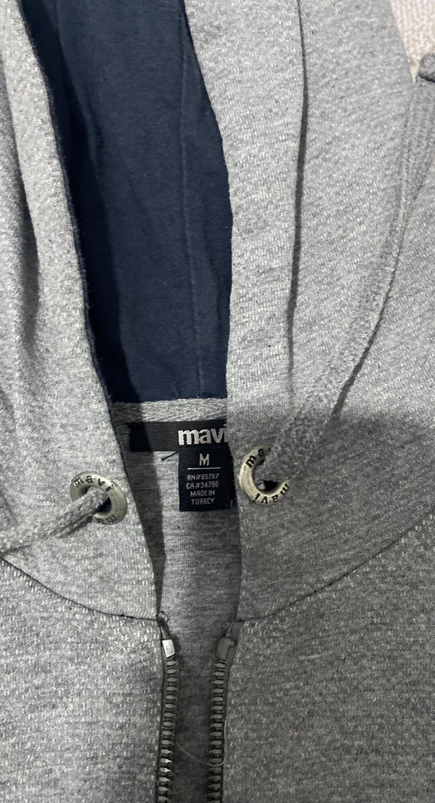 Erkek Gri Kapüşonlu Fermuarlı Sweatshirt - Görsel 2