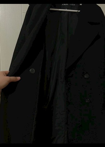 Zara Siyah Çift Düğmeli Kaban - Görsel 3