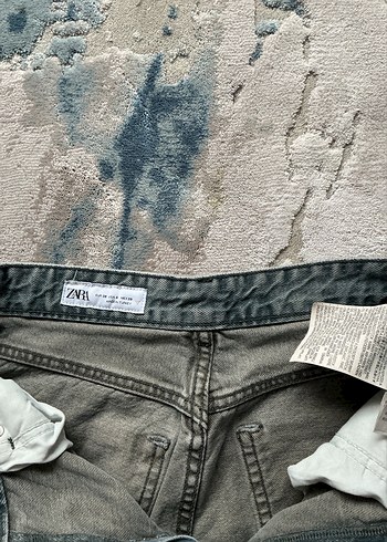 Gri Bol Kesim Midi Kot Pantolon - Görsel 2