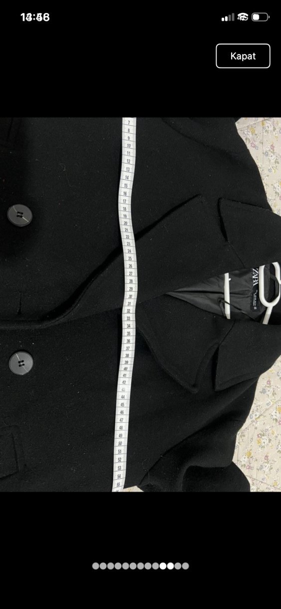 Zara Siyah Uzun Kaban - Görsel 5
