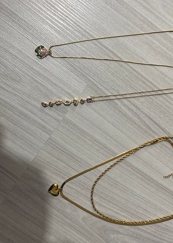 Altın Renkli Zincir Detaylı Midi Kolye - Görsel 2