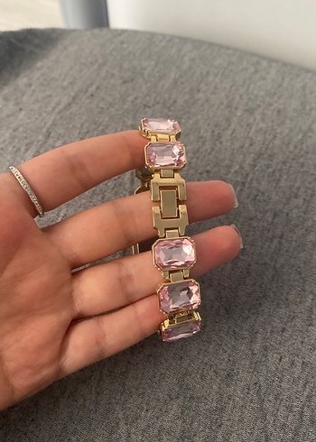 swarovski Pembe Taşlı Kadın Kol Saati
