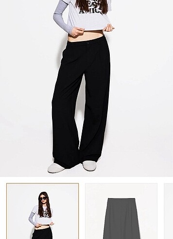 Bershka kumaş baggy pantolon