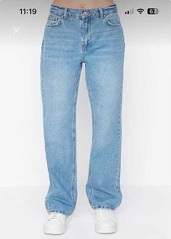 xs Beden Mavi Düşük Bel Geniş Paça Wide Leg Jeans