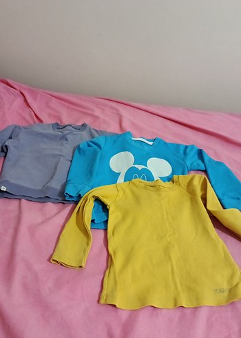 Renkli Uzun Kollu Kız Sweatshirtleri 3lü
