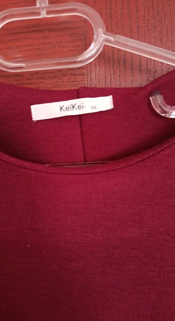 bordo kışlık ,şık elbise - Görsel 3