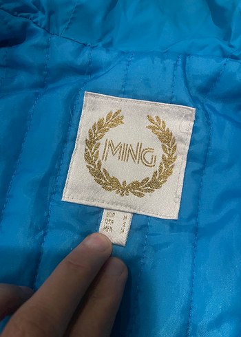 m Beden mavi Renk Mavi Fermuarlı Kadın Kışlık Mont