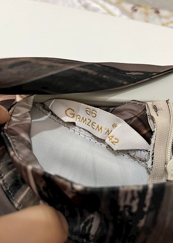 Kahverengi Bağlama Desenli Uzun Kadın Elbise - Görsel 3