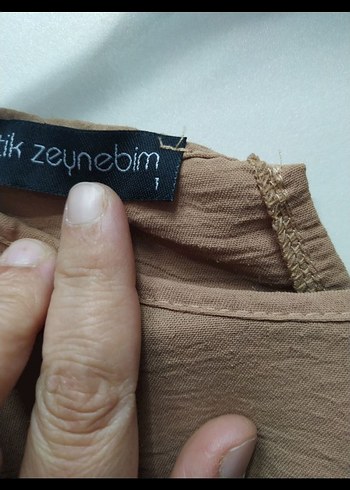 42 Beden camel Renk Bej Uzun Keten Kadın Takım