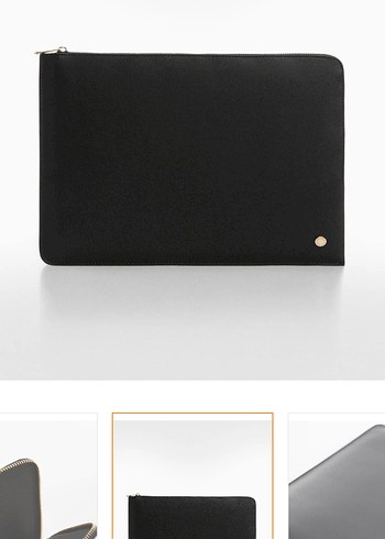 MANGO Siyah Deri Kadın Laptop Çantası