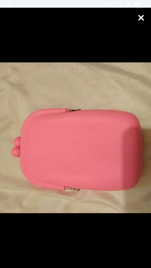 pembe silikon cüzdan