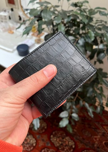 El Yapımı Gerçek Deri Siyah Erkek Cüzdan - Görsel 2