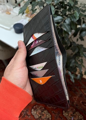 Siyah Gerçek Dan Derisi Timsah Desenli Erkek Cüzdan - Görsel 4