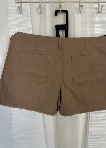 Bej Keten Midi Hamile Şortu - Görsel 4