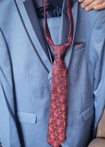 Erkek Mavi Regular takım elbise kına düğün - Görsel 6