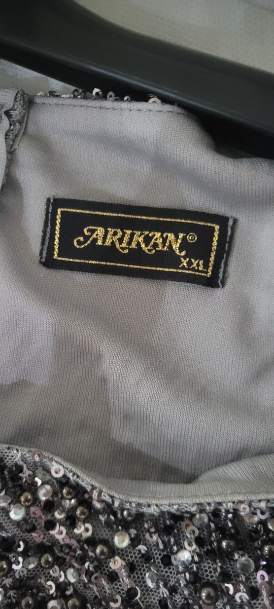 Gri Yılan Desenli Drapeli Uzun Elbise - Görsel 3