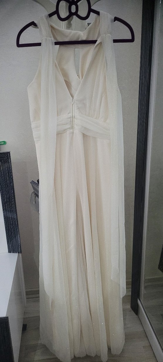 Modern Klasik Krem Uzun Gelinlik - Görsel 2