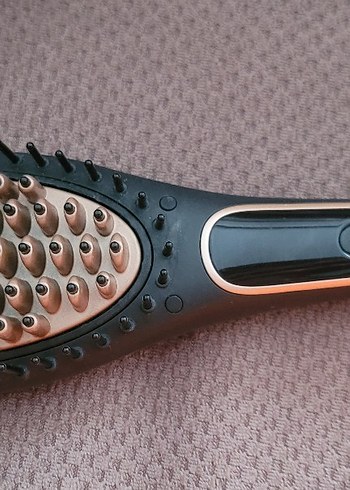 Kahverengi Dijital Ekranlı Saç Düzleştirici Fırça - Görsel 2