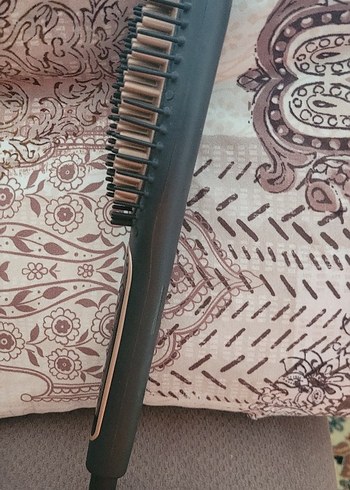 Kahverengi Dijital Ekranlı Saç Düzleştirici Fırça - Görsel 4