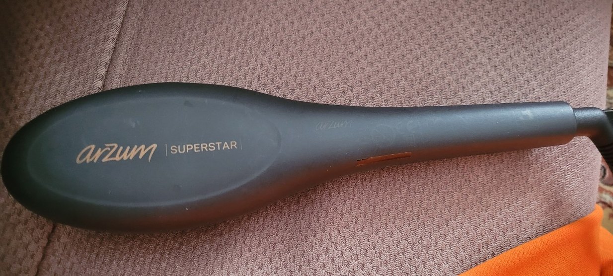 Kahverengi Dijital Ekranlı Saç Düzleştirici Fırça - Görsel 3