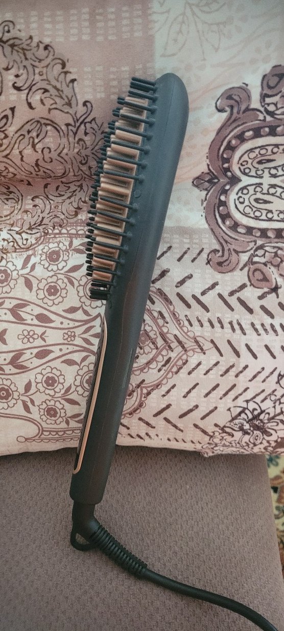 Kahverengi Dijital Ekranlı Saç Düzleştirici Fırça - Görsel 4