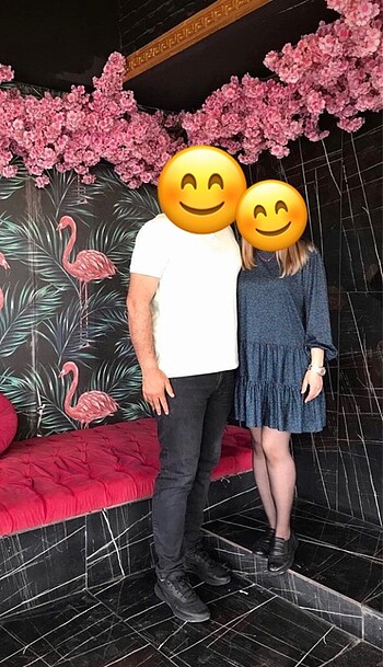 m Beden yeşil Renk Diz üstü elbise