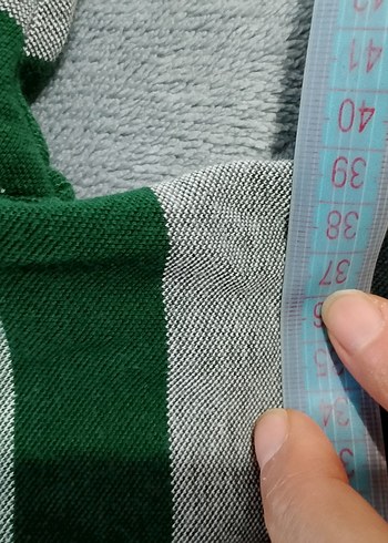 Yeşil Gri Çizgili Uzun Kollu çocuk Polo Tişört - Görsel 2