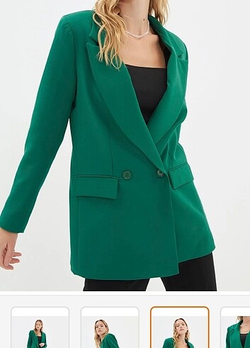 Yeşil klasik dokuma ceket 