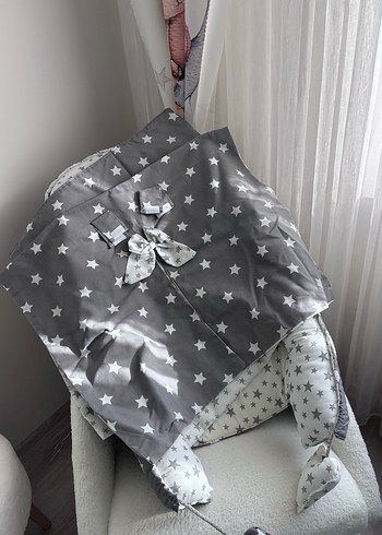 Gri Yıldız Desenli Bebek yatak seti - Görsel 4