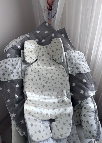 Gri Yıldız Desenli Bebek yatak seti - Görsel 6