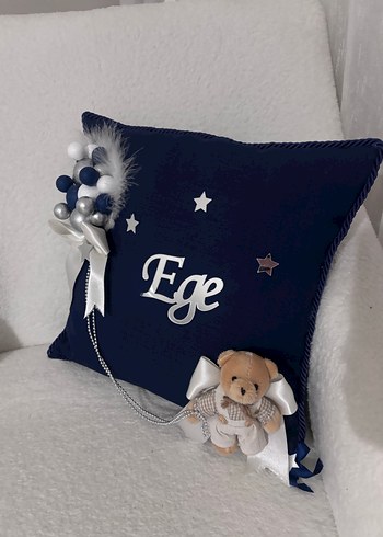 Mavi Bulutlu Bebek Kapı Süsü ve Yastık - Görsel 10