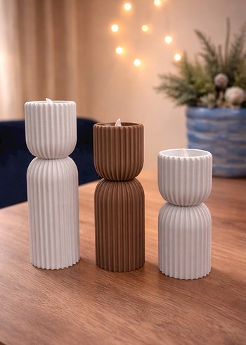 Bej Renkli Modern Mumluk - Görsel 2