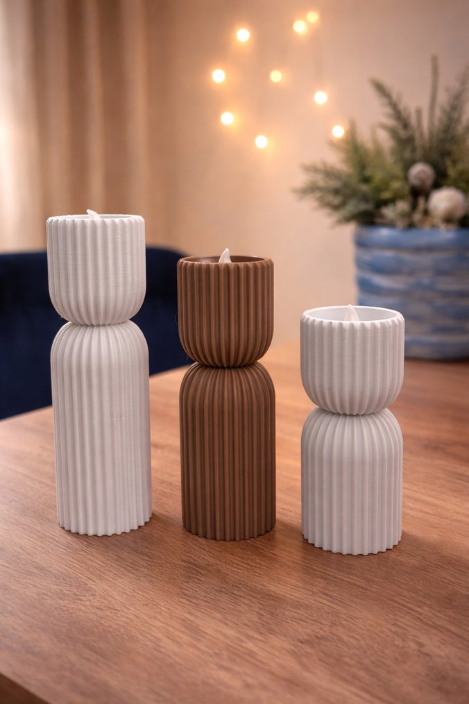 Bej Renkli Modern Mumluk - Görsel 2