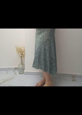 Yeşil Salaş Midi Etek - Görsel 3