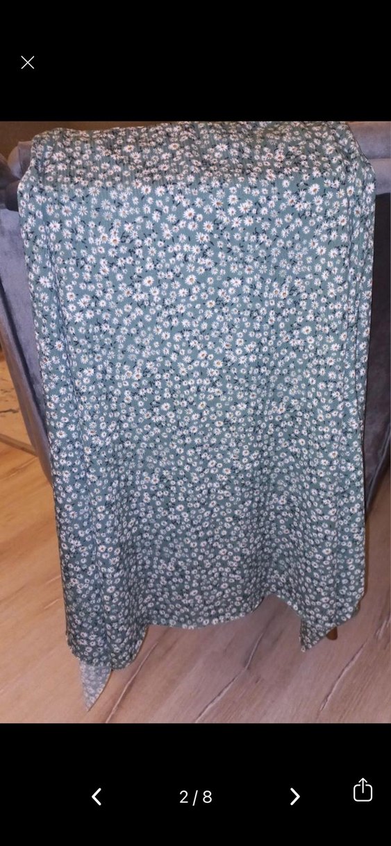 Yeşil Salaş Midi Etek - Görsel 2