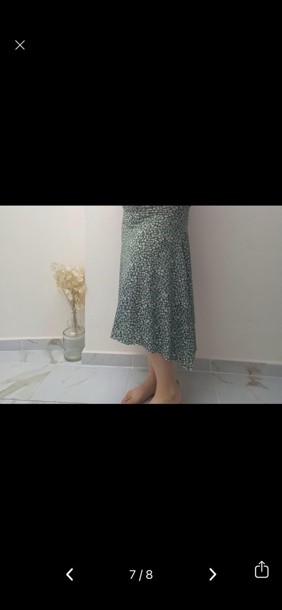 Yeşil Salaş Midi Etek - Görsel 3