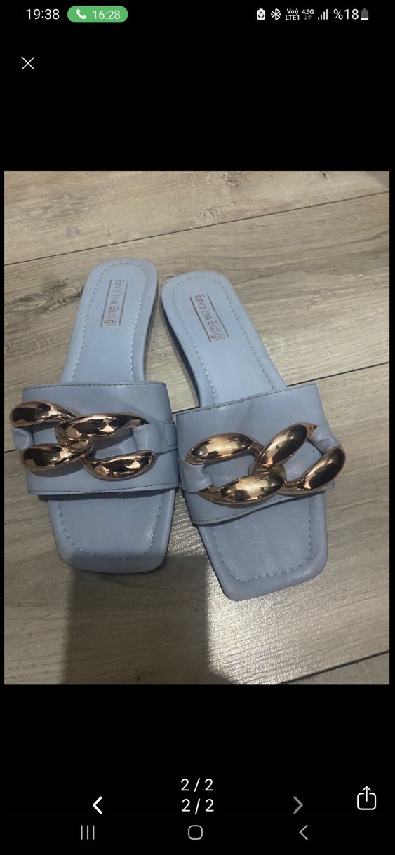 Mavi Tokalı Kadın Terlik - Görsel 2