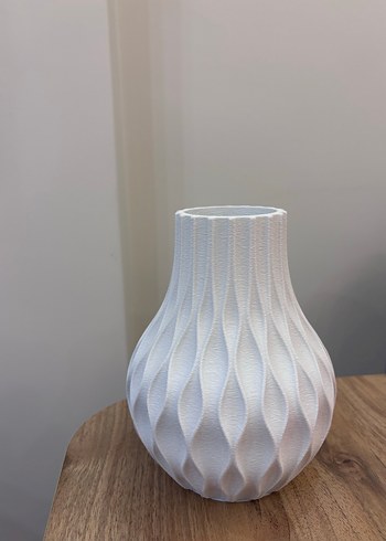 Beyaz Dokulu Vazo - Görsel 2